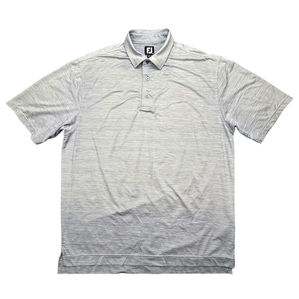 FootJoy Polo Mens XL Gray Performance ProDry Golf Shirt Fine Line Mini Striped